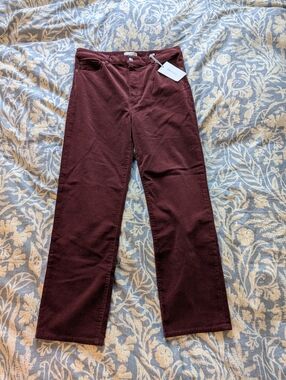 New with tags FRAME Le Sleek Straight Wine Red Corduroy Pants